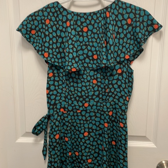 Anthropologie Faux Wrap Dress. Size 0. Teal floral print. - Picture 5 of 6